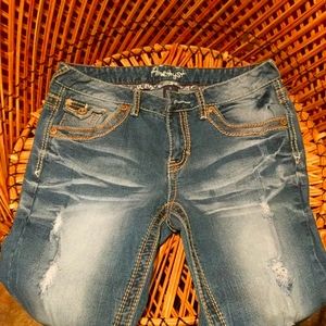 Destressed jeans